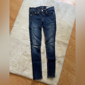 rag & bone skinny jeans distressed 26